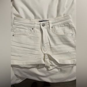 White high waisted jean shorts